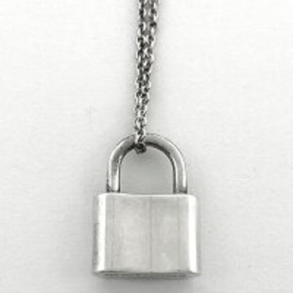 Tiffany Handbags - Tiffany Co Padlock Necklace Logo Pendant Sterling Silver